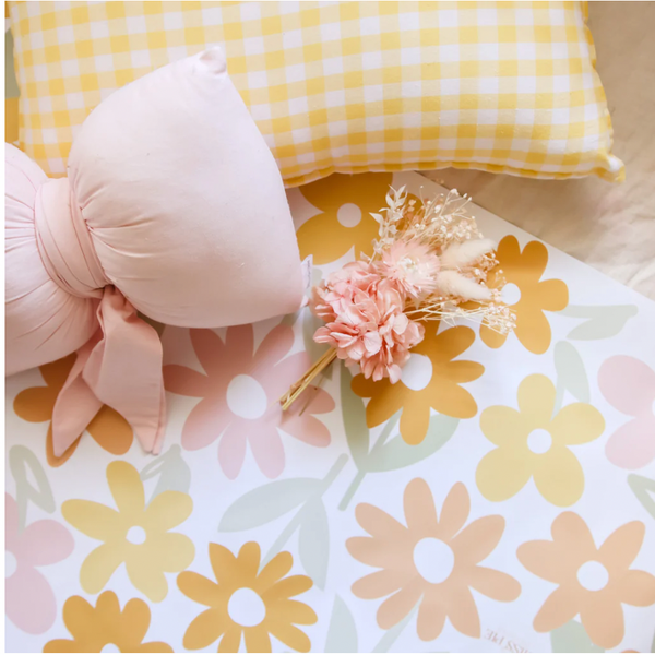 Pink and Yellow Wildflower print