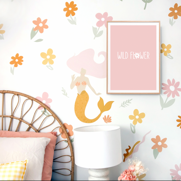 Pink Pastel Vibes Wild Flower Print