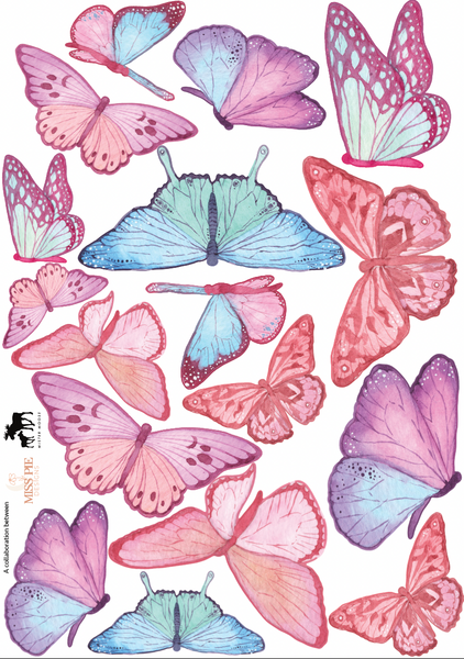 Watercolour Butterfly Wall Decals