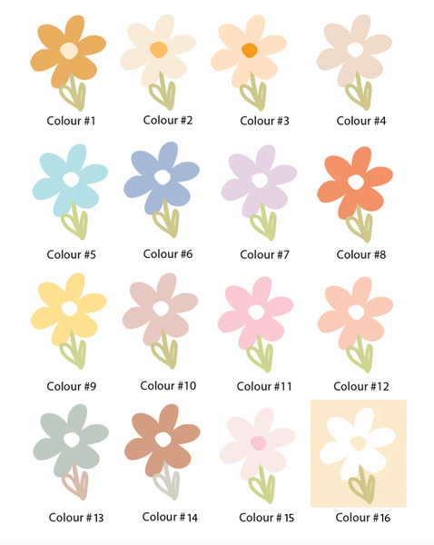 Coloured Daisy Decals (Lots of colours to choose from)