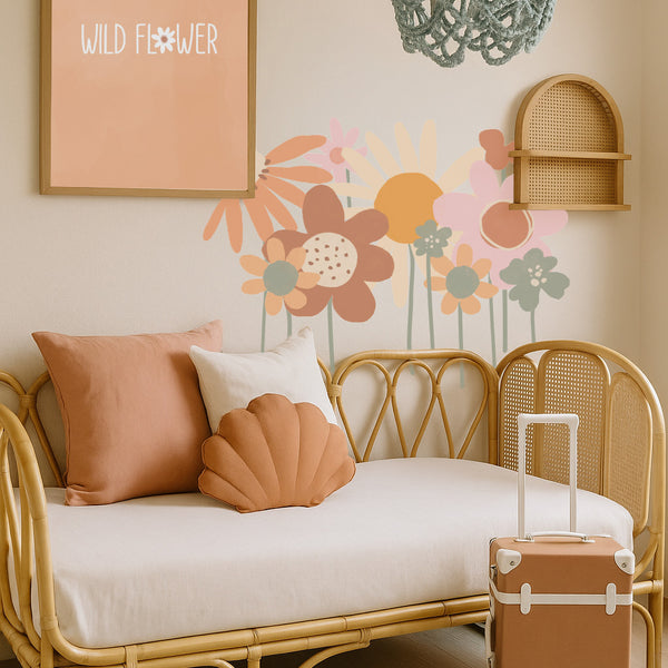 Happy Colourful flower Wall decals