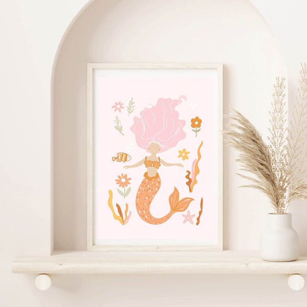 Mermaid Flower Prints