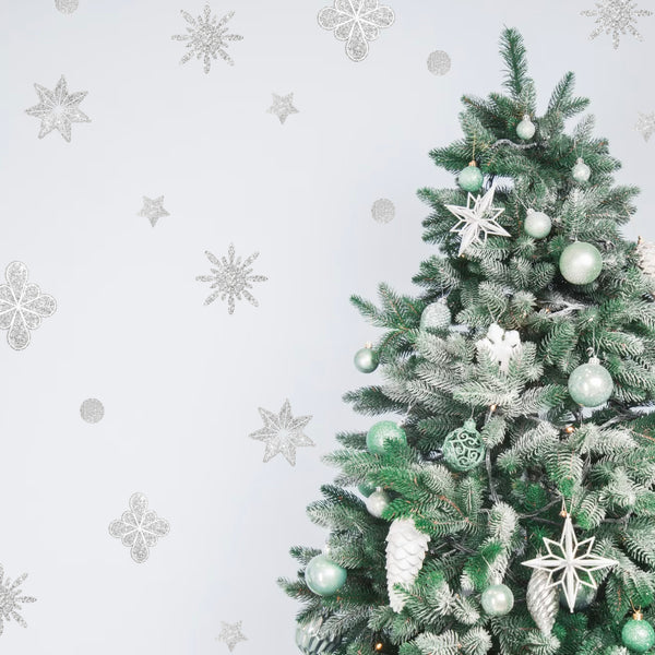 Gold or Silver Snowflake Christmas Wall Decals