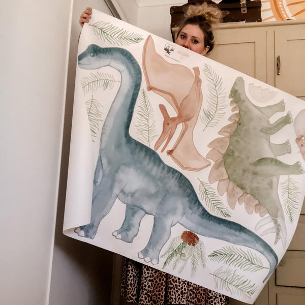 Watercolour Dinosaur Wall Decals