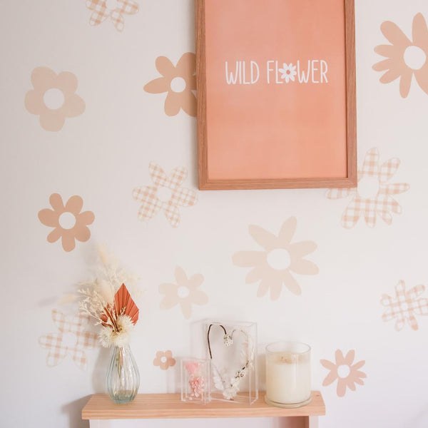 Gingham Flower decals