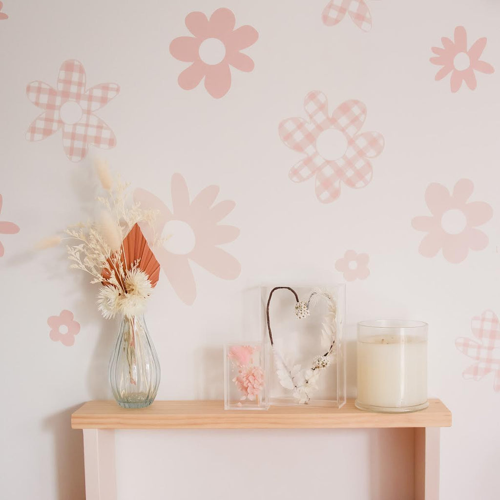 Gingham Flower decals