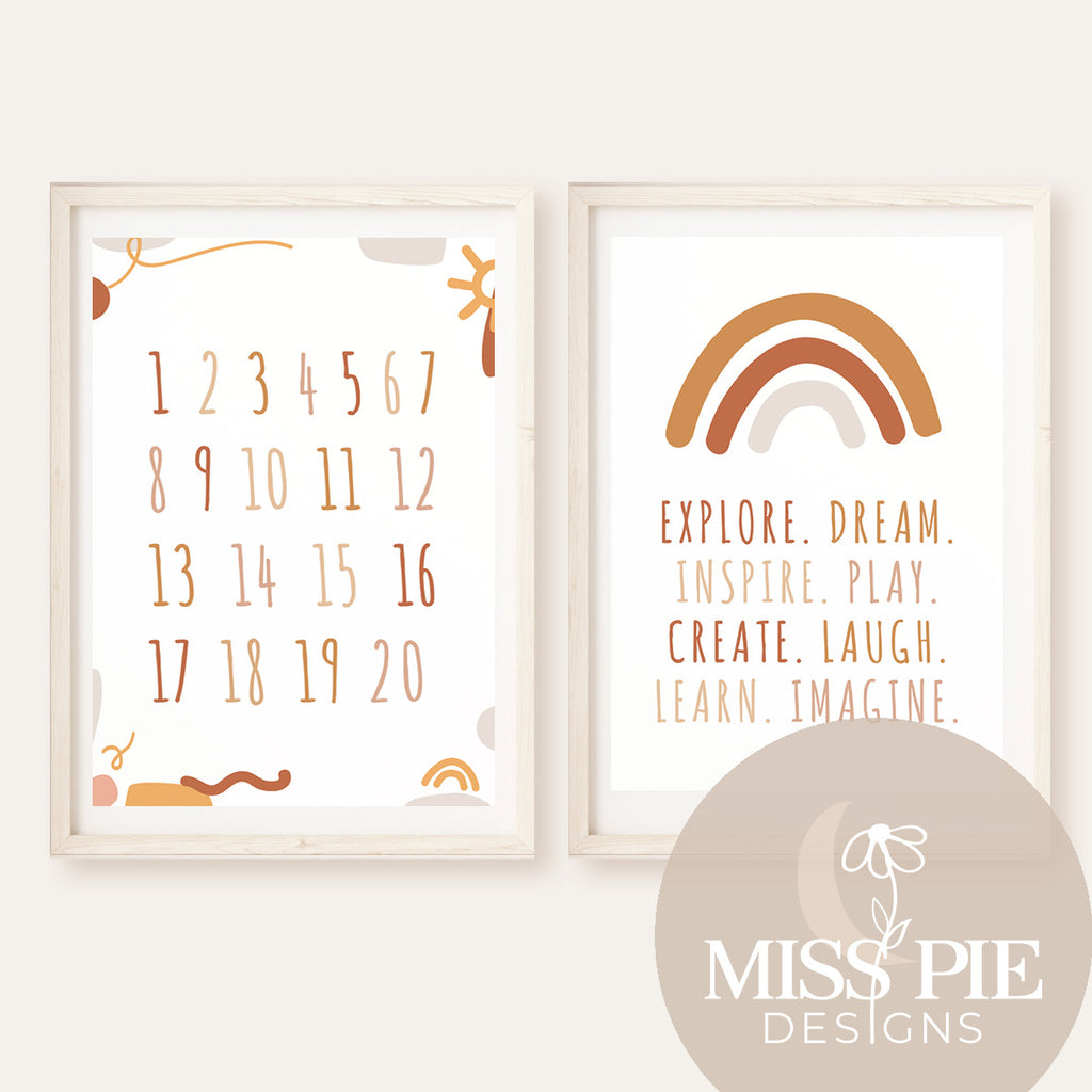 Autumn Playroom Prints - Print Pair