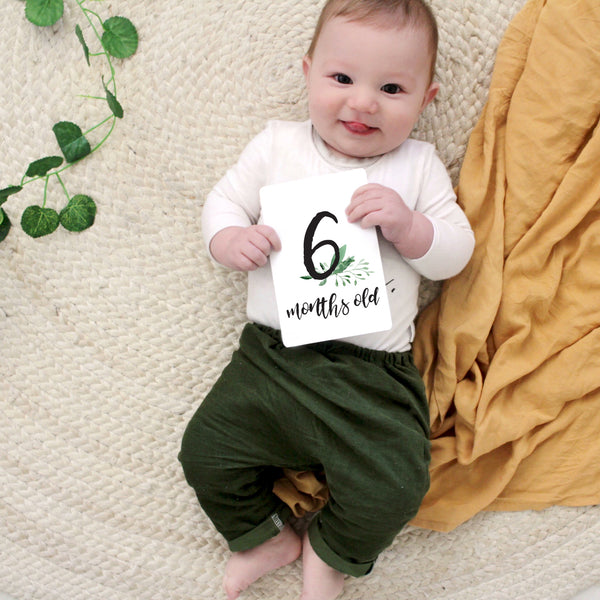Baby -  Green Leaves Milestone Cards
