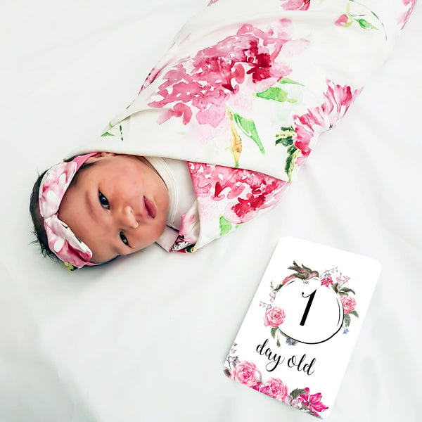 Baby - Floral Milestone Cards