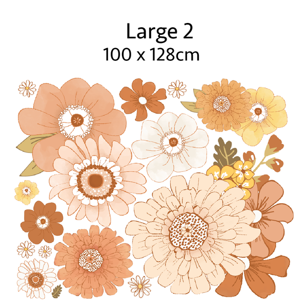 Floral Vibes Decals Medium and Large