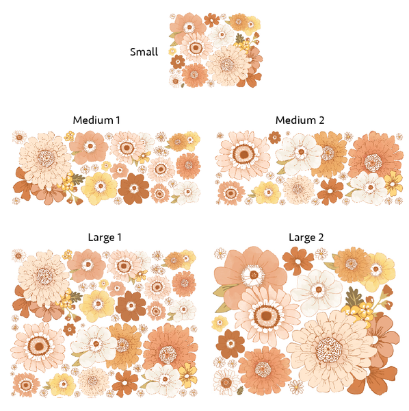 Floral Vibes Decals Medium and Large