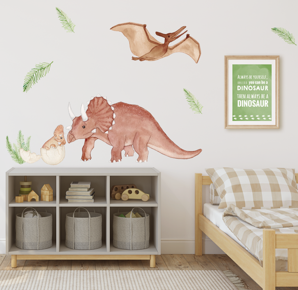 Watercolour Dinosaur Wall Decals