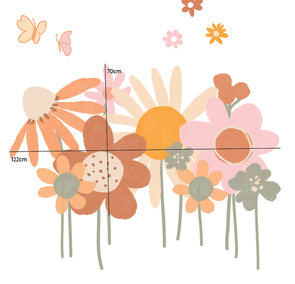 Happy Colourful flower Wall decals