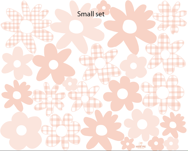 Gingham Flower decals