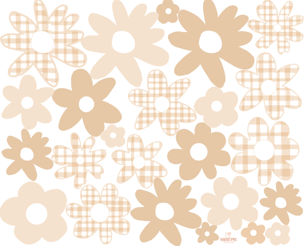 Gingham Flower decals