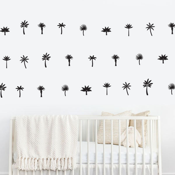 Black Mini Palm Decals