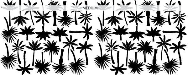 Black Mini Palm Decals