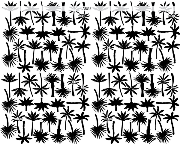 Black Mini Palm Decals