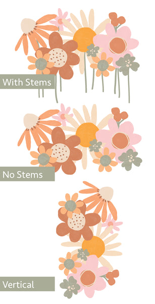 Happy Colourful flower Wall decals