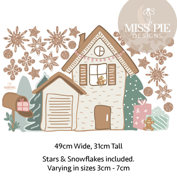 Pastel Christmas House Wall Decals