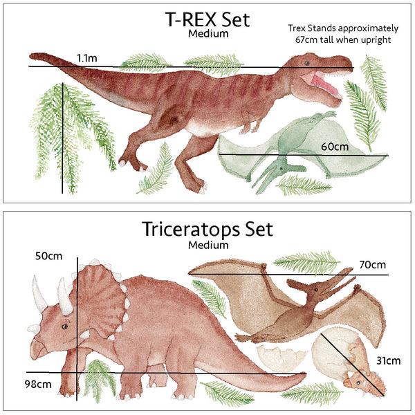 Watercolour Dinosaur Wall Decals