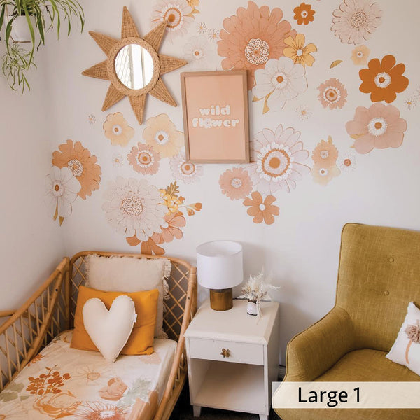 Floral Vibes Decals Medium and Large