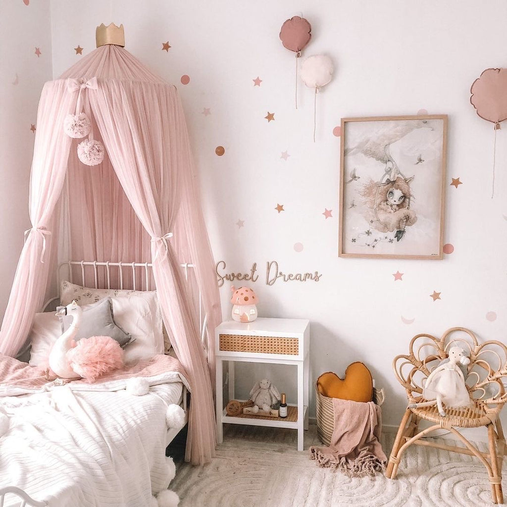 Pink Stars and Moon Wall Decal