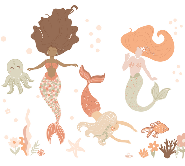 Mermaid Trio Wall Decals