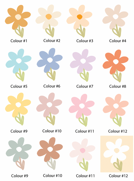 Coloured Daisy Decals (Lots of colours to choose from)