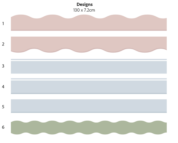 Half Wall TOPPER Decals - To match stripes