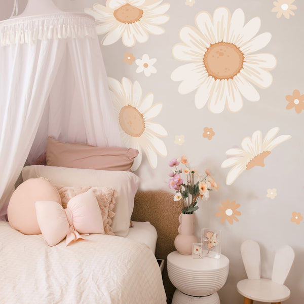 Large Neutral Daisy Decals