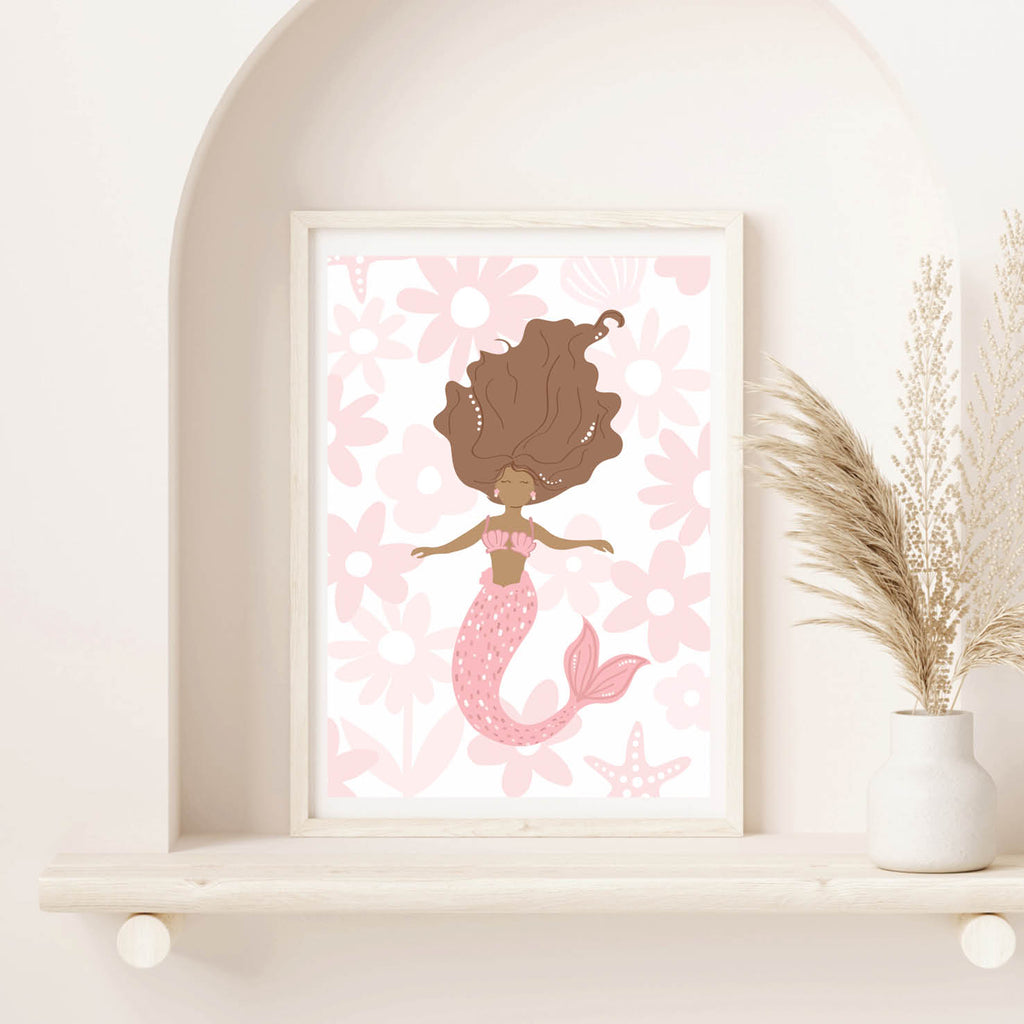 Mermaid Flower Prints