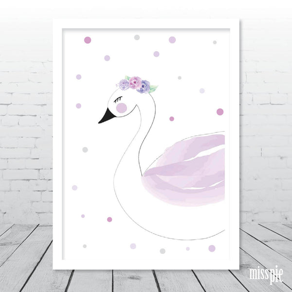 Purple Swan Print - seconds