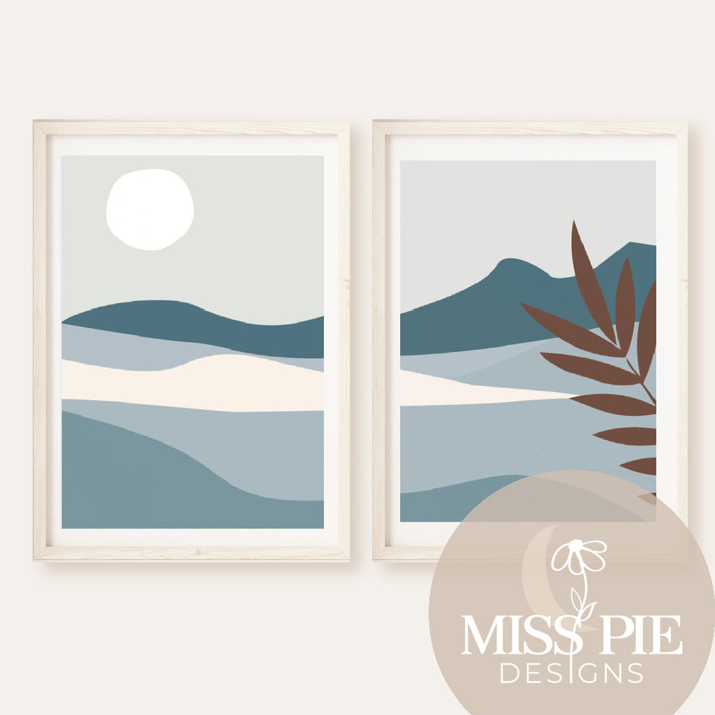 Blue Landscape - Print pair