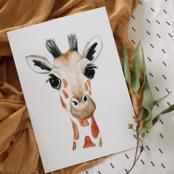 Giraffe Watercolour Print