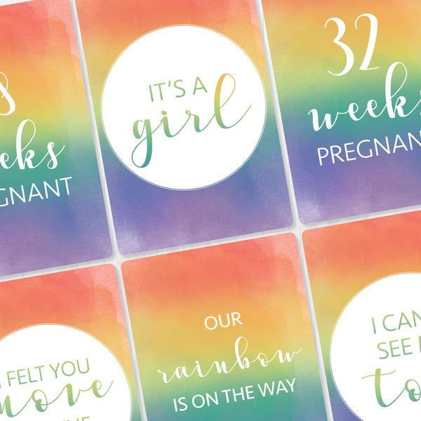Pregnancy Milestone Cards - rainbow