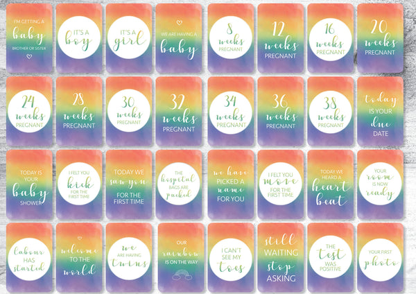Pregnancy Milestone Cards - rainbow