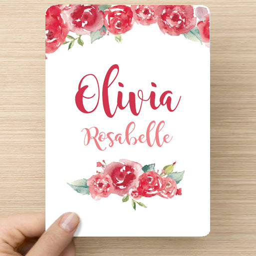 Roses Name Announcement Card