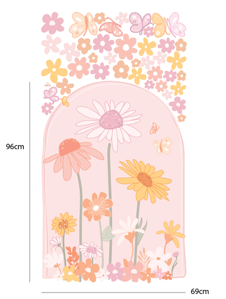 Medium and Large Floral Arch Wall Decals