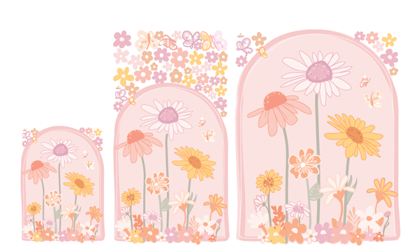 Medium and Large Floral Arch Wall Decals