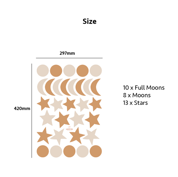 Stars and Moon Wall Decal
