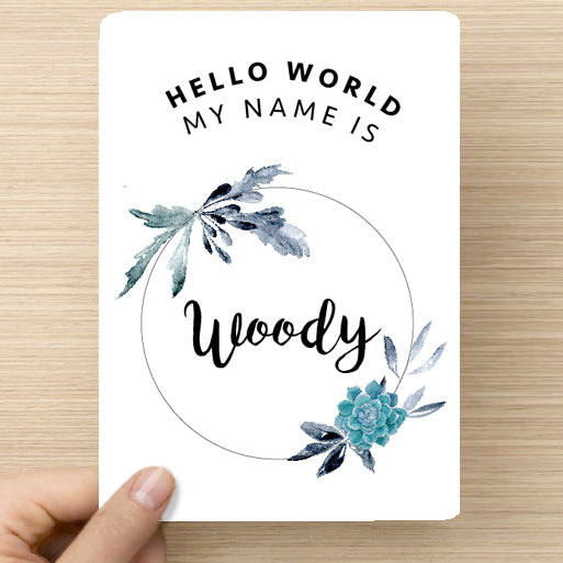 Succulent Name Announcement Card