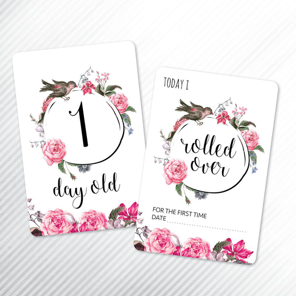 Baby - Floral Milestone Cards
