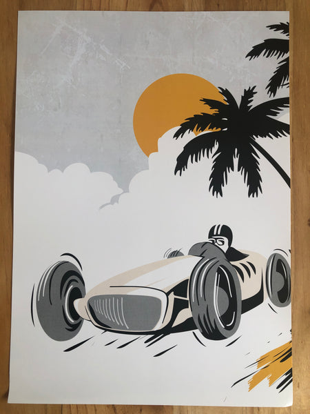 Cream car Print - sample