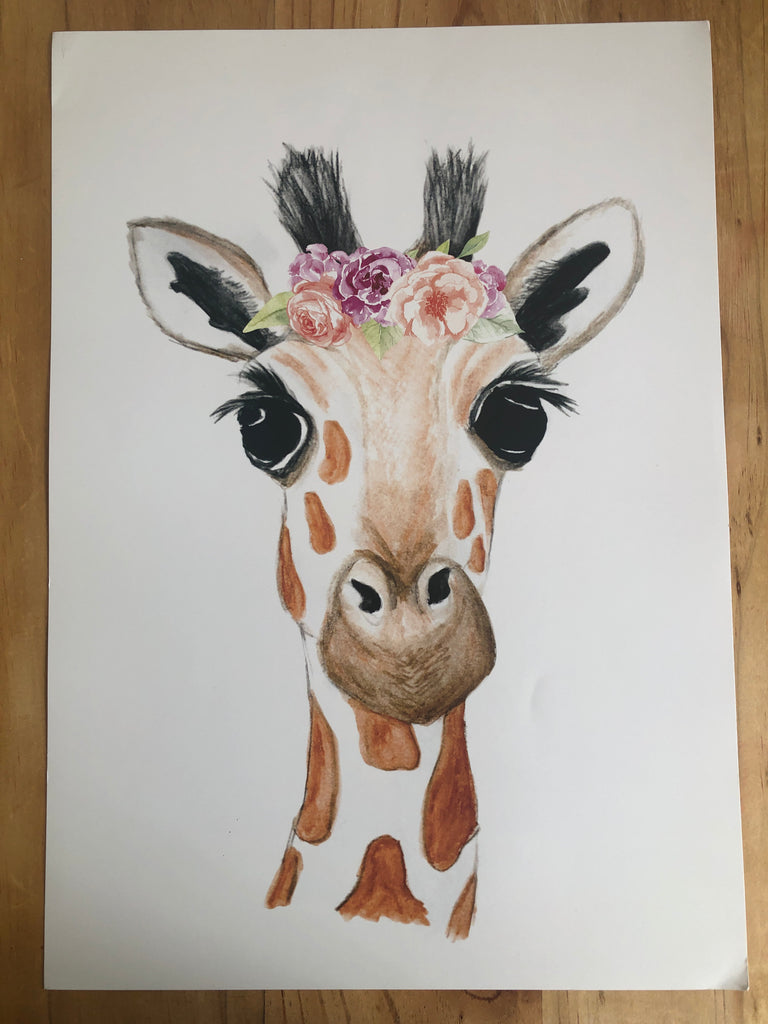 Floral giraffe Print - sample