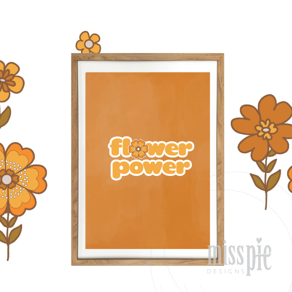 Retro flower Power Orange