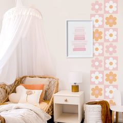 Retro Flowers Wall Panels